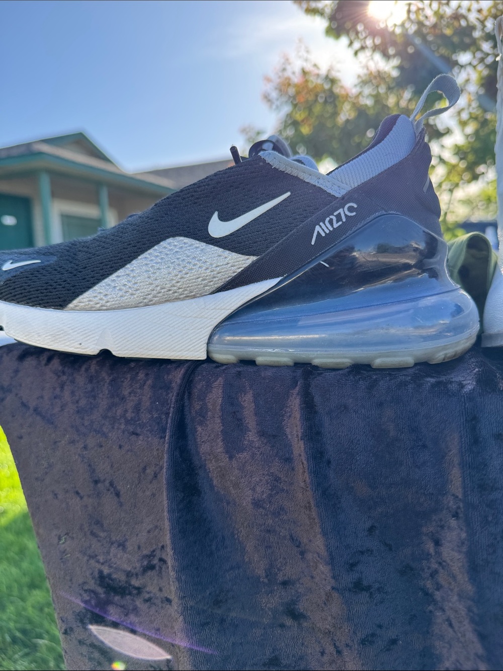 Nike Air Max 270 Men's Black, White and Gray Slip-On Sneakers